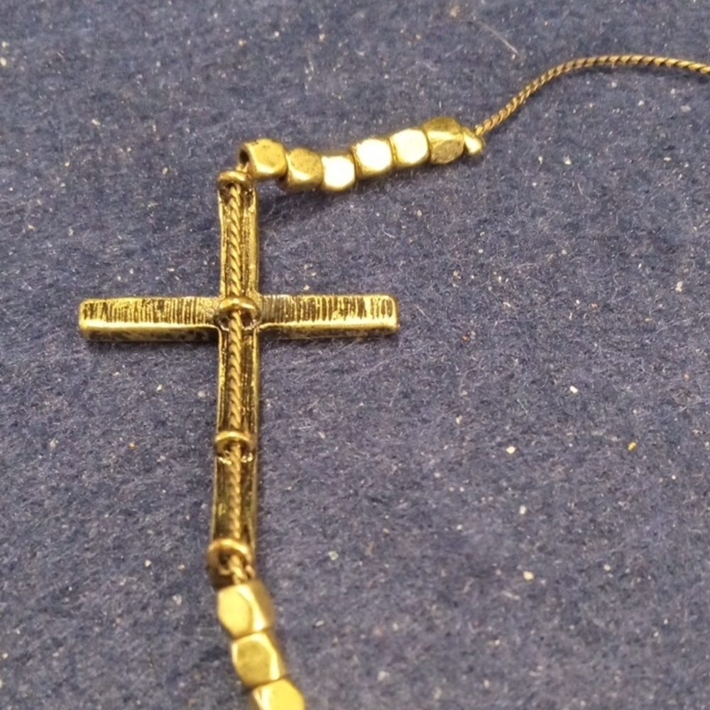 Goldtone Cross Bracelet 8" Vintage - Picture 6 of 6